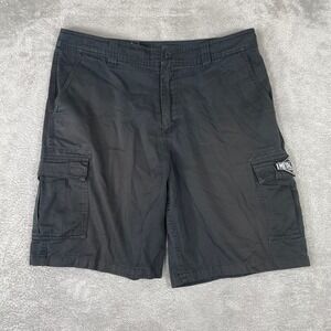 Metal Mulisha Cargo Shorts Mens 36 Black Embroidered Logo Y2K Skater Grunge Goth